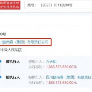 劍南春被強(qiáng)執(zhí)18.63億 涉及董事長(zhǎng)喬天明其他刑事案件